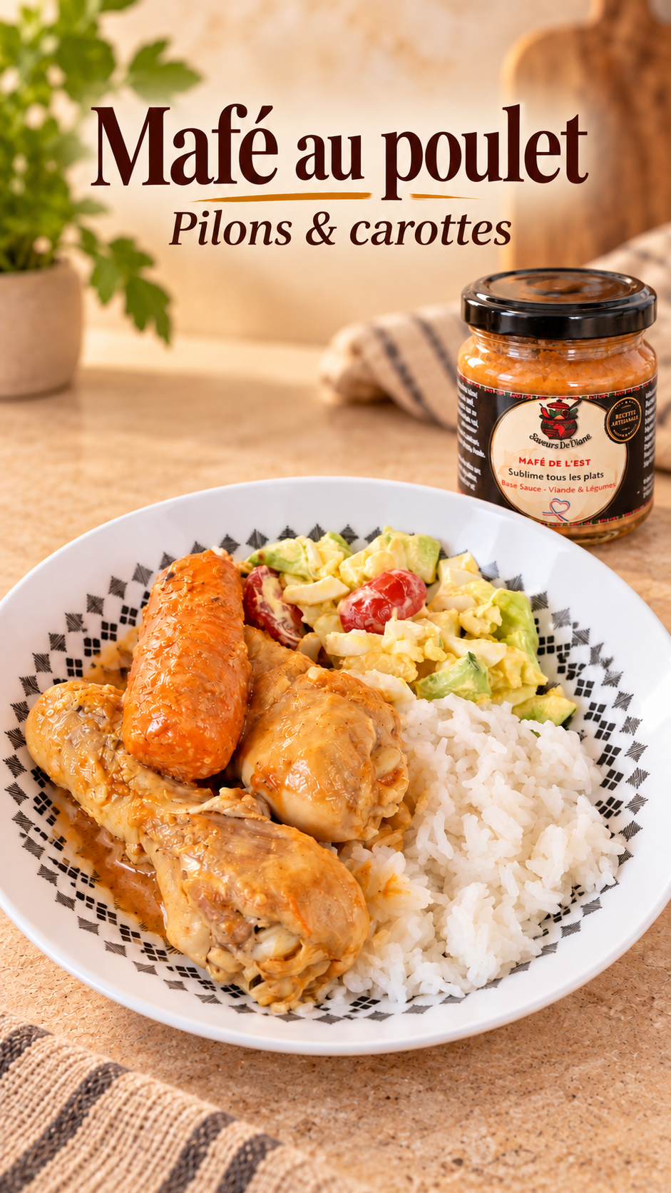🍲 Mafé au poulet, pilons et carottes fondantes !